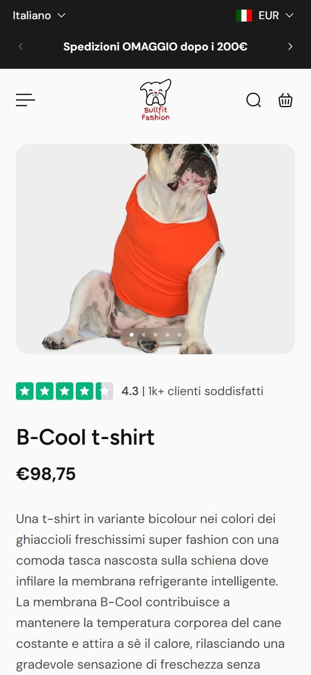 La hero della scheda prodotto B-Cool t-shirt: foto, recensioni Trustpilot, nome e prezzo